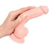 You2Toys Medische siliconen dildo - realistische dildo voor mannen, vrouwen en paren, stimulator met zuigvoet, uitgesproken eikel en testikels