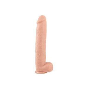 Realistixxx – 3XL Giant Zuignap Dildo met Scrotum en Eikel Voor Enorm Genot en Voldoening – 42 cm – Beigeig