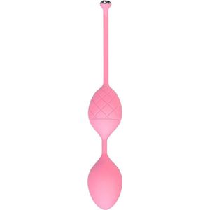 Pillow Talk – Siliconen Vaginale Ballen met Swarovski Diamant – 15 cm – Roze