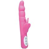 Roze Siliconen Butterfly Vibrator