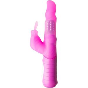 Sweet Smile – ‘Fancy Pearl’ Vlinder Vibrator met Clitoris Stimulator en Parels in Schacht – Roze