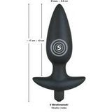 Black Velvets – Siliconen 5-Traps Vibratie Plug Voor Anaal Gebruik met Verticale Stop Maat M – Zwart