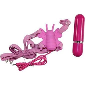 Roze oplegvibrator met bandjes