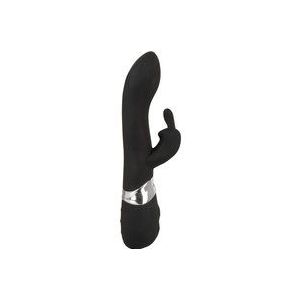 Sweet Smile – Rabbit Vibrator met Dubbele Dekking voor Vagina en Clitoris Oplaadbaar 21 cm – Zwart