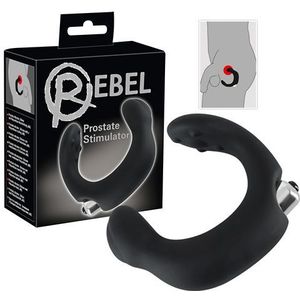 Rebel – Siliconen Prostaat Stimulator Vibrator Voor Anaal Gebruik met Hoefijzer Vorm – Zwart