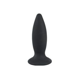 Black Velvets – Siliconen Conische Anaal Plug met Smalle Hals Oplaadbaar met Vibratie – Maat S – Zwart