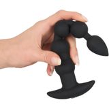 Black Velvets – Anaal Vibrator met Oplopende Flexibele Kralen Oplaadbaar en Stimulerend – 21 cm - Zwart