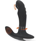 Rebel – Multifunctioneel Anaal Plug Vibrator met Prostaat en Perineum Stimulator Kloppend en Roterend – 17 cm – Zwart