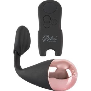 Belou – Draadloze Design Vibratie Ei met Clitoris Stimulatie en Draadloos Oplaadbaar voor Ongekende Hoogtepunten – Zwart/Roze