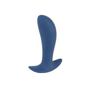 Hoogwaardige Soft Touch Vibrerende Draadloze Buttplug met Brede Stop Oplaadbaar 12 cm – Blauw