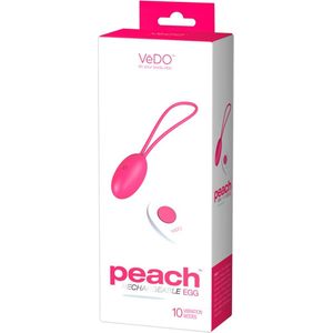 Vedo – Peach Siliconen Vibratie Ei met Afstandsbediening en Accu voor Sterke Bekkenbodem Spieren – 16 cm – Roze