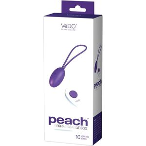 Vedo – Peach Siliconen Vibratie Ei met Afstandsbediening en Accu voor Sterke Bekkenbodem Spieren – 16 cm – Paars