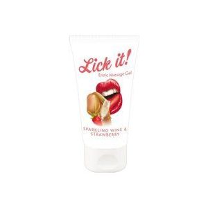 LICK IT Massage gel Sparkling Wine & Strawberry 50ml