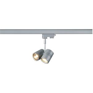SLV Bima II spot voor 3-fasen railsysteem BIMA, dimbaar, alu / grijs / zink, Woon-/ Eetkamer, Aluminium, Modern, railverlichting