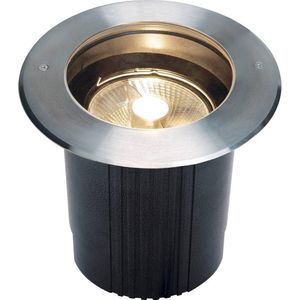 SLV vloerinbouwarmatuur DASAR 215 / spot voor terras, outdoor-spot, inbouwlamp tuin, vloerlamp voor buiten / GU10 IP67 75 W rvs,Roestvrij staal