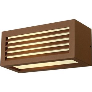 SLV Box L E27 buitenwandlamp, roestbruin