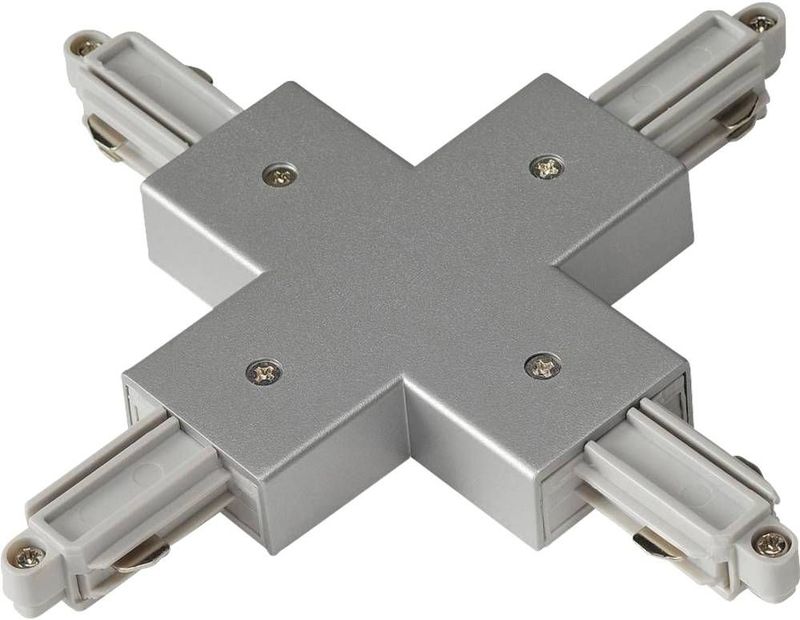 SLV Onderdeel | X-verbindingsdeel voor 1-fase-hoogvolt spanningsrail, opbouwversie zil | 1~ SYSTEM