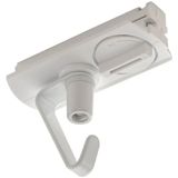 Adapter f&#252;r 1-Phasen Hochvolt- schiene, weiss, elektrisch, mit Haken