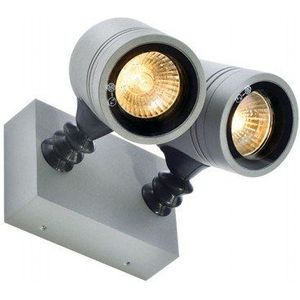NEW MYRA WALL SPOT Wandleuchte, silbergrau, 2xGU10, max. 2x50W, IP55