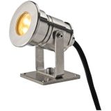 SLV grondspiesarmatuur DASAR projector / buitenlamp voor die verlichting van tuin, terras, planten, wegen, vijver, led buitenarmatuur, buitenspot / IP67 3000K 5,5 W 300 lm rvs 40 graden