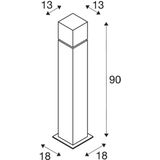 SQUARE POLE 90, E27, Outdoor Stehleuchte, Edelstahl 304, max. 20W,...