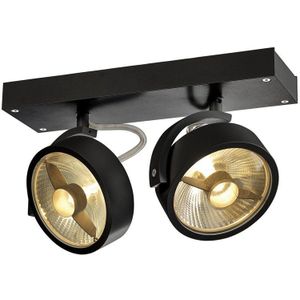 SLV wand- en plafondarmatuur KALU/plafond- en wandverlichting binnen, opbouwarmatuur, wandopbouwarmatuur, plafondspot / GU10 75W zwart