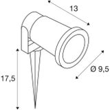 SLV prikspot BIG NAUTILUS QPAR51 / buitenarmatuur voor de verlichting van tuinen, terrassen, planten, paden, vijvers, led buitenarmaturen, buitenspots / GU10 IP65 11W groen