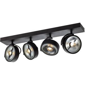 SLV wand- en plafondopbouwarmatuur KALU CW/plafond- en wandverlichting binnen, opbouwarmatuur, wandopbouwarmatuur, plafondspot / GU10 75 W zwart