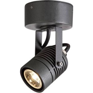 SLV wandopbouwarmatuur LED SPOT SP/verlichting voor wanden, wegen, ingangen, ledspot buiten, opbouwarmatuur outdoor, tuinlamp / IP55 3000K 6 W 400 lm antraciet 40 graden