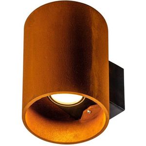 SLV RUSTY UP/DOWN WL 1004651 Wandlamp voor muren, paden, ingangen, led-buitenspot, tuinlamp, IP65, 14,0 W, 525 lm, roest, wandlamp, rond