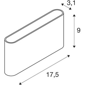 SLV Ovale buitenwandlamp Up/Down CCT 17,5cm wit