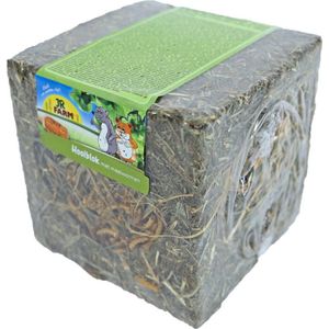 Jr Farm Hooiblok Met Meelwormen - Ruwvoer - 13 x 13 x 13 cm 125 g