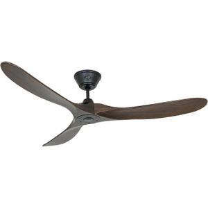 CasaFan Plafondventilator Eco Genuino 152 zwart/noten, hout donker, Woon-/ Eetkamer, Hout, Modern