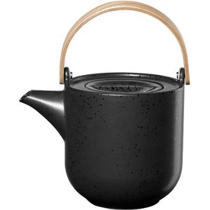 ASA Kuro Theepot met houten handvat Porselein Zwart