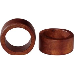 Asa Wood Dark servetring rond glad D5.3cm set van 2