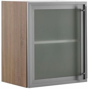 OPTIFIT Hangend kastje met glasdeur met glasdeurtje in aluminium-look, breedte 50 cm
