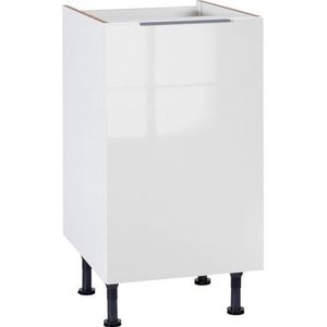 Barkast - Glanzend Wit - Aluminium Grepen