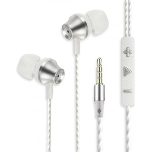 Fontastic 253768 In-Ear Headset - Oordopjes met microfoon - Camera-ontgrendeling - Wit/Grijs