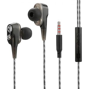 Fontastic 255144 In-Ear Headset - Oordopjes - HD Geluid - Dual Driver - Zwart
