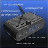 fontastic Dablo Radiowecker DAB Plus und FM, Funk-Wecker digital Radio Digitalradio (DAB) (Digitalradio (DAB), BT Lautsprecher, großes Display, DAB+ - FM Radio)