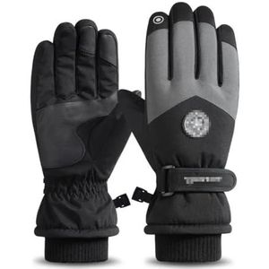 Ornrjfll Winterskihandschoenen voor mannen en vrouwen die warme buitensporten winddichte en waterdichte touchscreen-handschoenen SK15 zwart mannelijk L