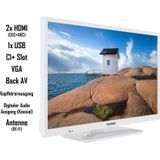 TELEFUNKEN XH24SN550MVD-W 24 Zoll Fernseher/Smart TV (HD Ready, HDR, Triple-Tuner, 12 Volt, DVD-Player) - 6 Monate HD+ inklusive [2023], Weiß