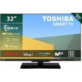 TOSHIBA 32WV3E63DG 32 inch Smart TV met HD HDR10 resolutie, compatibel met Alexa en Google spraakassistenten, satelliet-tv, Bluetooth, Dolby Audio