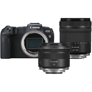 Canon EOS RP systeemcamera Zwart + RF 24-105mm f/4-7.1 IS STM + RF 35mm f/1.8 Macro IS STM