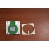 BALS 12754 -ICD-Contactdoos inbouw, Groen,10h 16A 4P >50V IP44 85x85,3P+PE,100-300Hz, QuickConnect