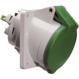 BALS 12754 -ICD-Contactdoos inbouw, Groen,10h 16A 4P >50V IP44 85x85,3P+PE,100-300Hz, QuickConnect
