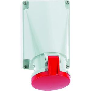 CEE-Steckdose wallH6 400V 63A 5-polig RotOberteil M40, Unterteil M32, SchraubeIP44, Polyamid