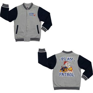 United Labels Paw Patrol Collegejack voor jongens - Play Patrol kinderen Baseball Retro jas zwart/grijs, grijs, 86-92