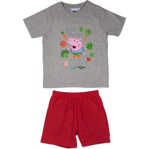 Peppa Pig/ Peppa Big Pyjama / Shortama - Grijs / Rood - Katoen - maat 110/116