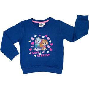 Paw Patrol Sweater / Sweatshirt - Katoen - Skye & Everest - Blauw - Maat 122/128